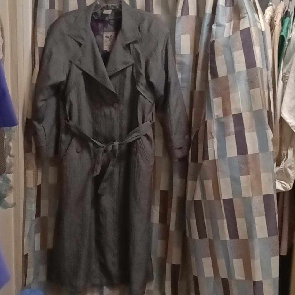 FINAL PRICE Vintage Michelle Stuart All Weather Gray Trench Coat 10